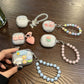 Pink Flower Clear Case + Pink Bracelet