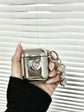 Pink Framed Heart Plated Case + 3 Heart Pendants AirPods 4
