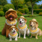 Straw Hat And Yellow Lace Bib