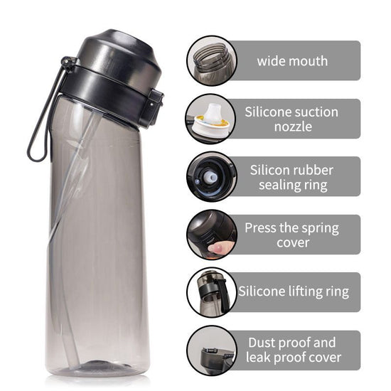 Transparent black 0 Sugar 0 Calorie Scented Water Bottle