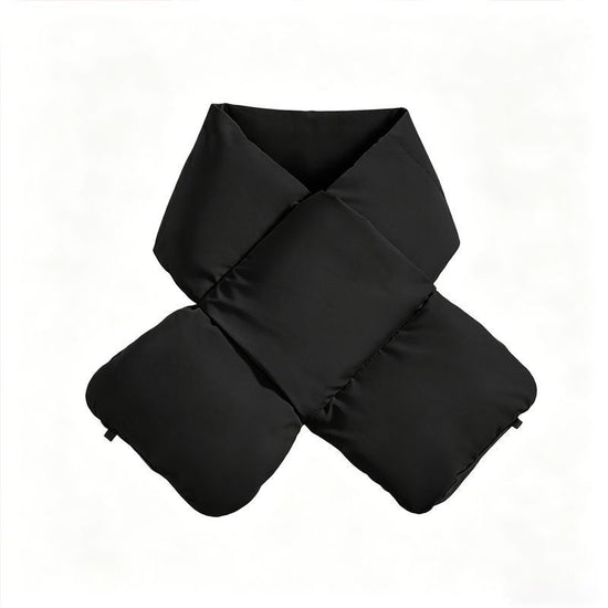 USB Heated White Duck Down Neck Warmer Black
