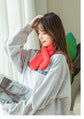 Winter Imitation Rabbit Fur USB Heated Scarf Red