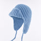 Women Plain Aviator Hat with Earflaps Lake Blue