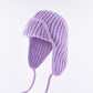 Women Plain Aviator Hat with Earflaps Purple