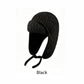 Women Sherpa Aviator Beanie - Warm Earflap Knit Hat White