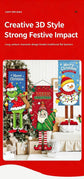 Printed Hanging Banner Backdrop, Christmas & Halloween Party Decor Supplies, Elf Pattern Design, 110*40cm