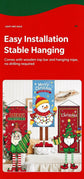 Christmas Tree Pattern Hanging Banner, Printed Background Cloth, Christmas & Halloween Party Decor Supplies, 110*40cm