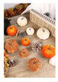 Flocked Fabric Artificial Pumpkin Figurine, Minimalist Ins Halloween & Christmas Decor, Desktop Aesthetic Ornament, Brown 6cm