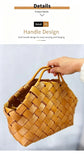 Handwoven Wooden Chip Handheld Decorative Basket, Baking Pastry Container, Living Room Floral Display Decor, Suitable for Christmas Halloween Party Layout, Large Size