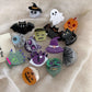 Skull & Witch Hat Combined Hair Barrettes, Vintage Gothic Clips for Halloween and Christmas Occasions