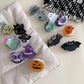 Skull & Witch Hat Combined Hair Barrettes, Vintage Gothic Clips for Halloween and Christmas Occasions