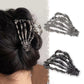 Halloween & Christmas Matte Black Bat Design Metal Hair Claw, Stylish Back Section Hair Clip For Festival Outfits