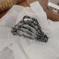 Halloween & Christmas Matte Black Bat Design Metal Hair Claw, Stylish Back Section Hair Clip For Festival Outfits