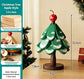 Green Christmas Tree 3-Tier Apple Pattern Heat Insulation Pad, Wooden Table Trivet for Christmas & Halloween Home Decor