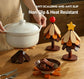 Green Christmas Tree 4-Tier Apple Pattern Heat Insulation Pad, Anti-scald Pot Coaster for Christmas & Halloween Events