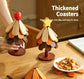 Green Christmas Tree 4-Tier Apple Pattern Heat Insulation Pad, Anti-scald Pot Coaster for Christmas & Halloween Events