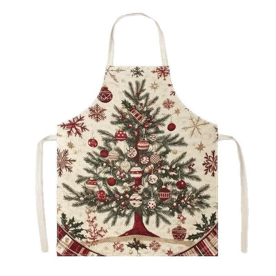 Classic Christmas & Halloween Apron, 75x65 cm Heavy Cotton Linen, sturdy and durable, large size offers extra coverage, perfect for everyday kitchen tasks and party hosting.