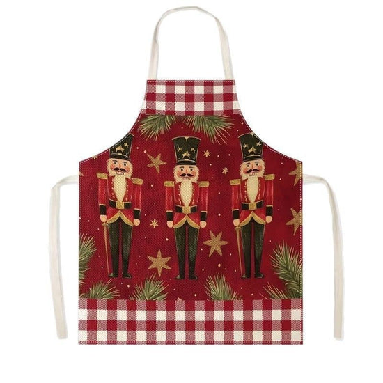 Vintage Christmas & Halloween Apron, 56x45 cm Flannel, soft and warm, standard fit, great for adding retro charm to your holiday cooking.