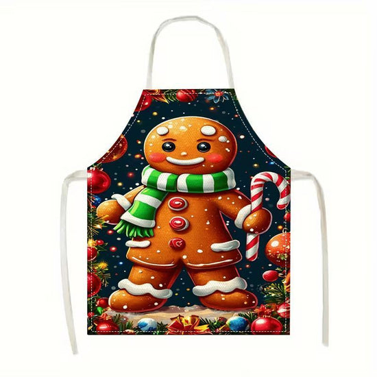 Baking Christmas & Halloween Apron, 75x65 cm Light Cotton Linen, lightweight and breathable, large size offers extra coverage, designed with stain-resistant fabric for messy baking sessions.
