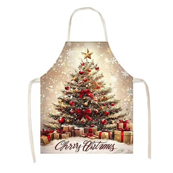 Kitchen Christmas & Halloween Apron, 75x65 cm Heavy Cotton Linen, sturdy and durable, large size offers extra coverage, features extra-long ties for a secure fit.