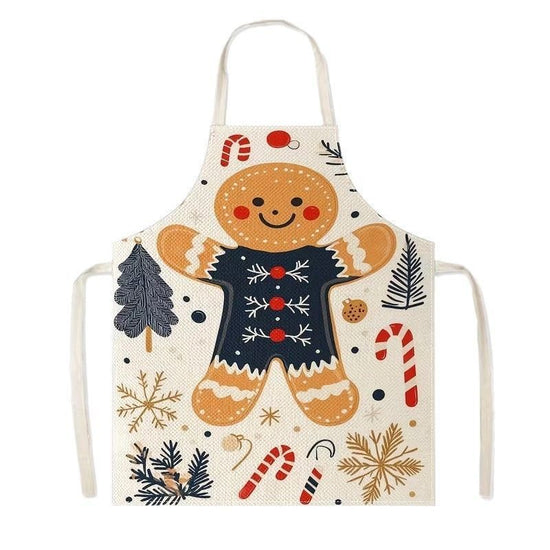Reindeer Christmas & Halloween Apron, 75x65 cm Heavy Cotton Linen, sturdy and durable, large size offers extra coverage, soft and gentle on skin, perfect for all-day wear.