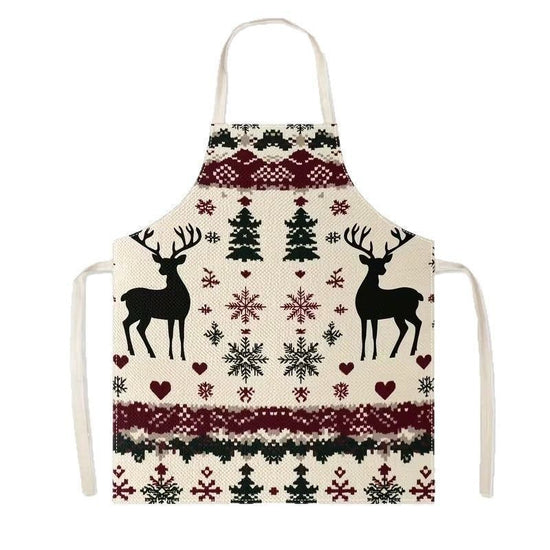 Feast Christmas & Halloween Apron, 75x65 cm Heavy Cotton Linen, sturdy and durable, large size offers extra coverage, spill-proof surface protects your clothes.