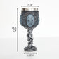 Resin Mask‑Embossed Wine Goblet 2 PCS, Twisted Stem Resin Cup, Stainless Steel Inner Cup for Christmas & Halloween Themed House Party