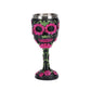 Resin Skull & Rose Embossed Goblet, Artistic Sculpted Cocktail Cup, Festive Bar Decor for Christmas & Halloween Holiday Occasion
