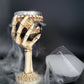 Resin Skull & Rose Embossed Goblet, Artistic Sculpted Cocktail Cup, Festive Bar Decor for Christmas & Halloween Holiday Occasion