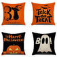 4PC Christmas & Halloween Themed Decorative Pillow Cover, Style 8, Suitable For Sofa, Living Room, Bedroom, 45x45cm Does Not Include Pillow Core, Neat Finishing Cushion Cover For Living Space Embellishment