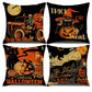 4PC Decorative Pillow Cover, Halloween & Christmas Holiday Ornament, Style 11, Suitable For Sofa, Living Room, Bedroom, 45x45cm Does Not Include Pillow Core, Anti‑fading Cushion Cover For Long‑term Festival Display