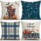 Decorative Pillow Cover For Home 4PC, Halloween & Christmas Festival Supply, Style 17, Suitable For Sofa, Living Room, Bedroom, 45x45cm Does Not Include Pillow Core, Tidy Appearance Cushion Cover For Room Visual Upgrade