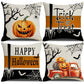 Decorative Holiday Pillow Cover 4PC, Halloween & Christmas Household Accessory, Style 25, Suitable For Sofa, Living Room, Bedroom, 45x45cm Does Not Include Pillow Core, Durable Fabric Cushion Cover For Repeated Festival Application