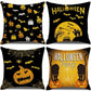 Home Festival Decoration 4PC Decorative Pillow Cover, Christmas & Halloween Theme, Style 34, Suitable For Sofa, Living Room, Bedroom, 45x45cm Does Not Include Pillow Core, Multi‑usage Cushion Cover For Different Indoor Scenarios