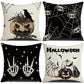 Decorative Pillow Cover 4PC, Christmas & Halloween Home Party Essential, Style 42, Suitable For Sofa, Living Room, Bedroom, 45x45cm Does Not Include Pillow Core, Household Decor Piece Cushion Cover For Seasonal Ornament Update