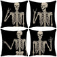 4PC Multi‑holiday Decor Pillow Cover, Halloween & Christmas Room Layout Supply, Style 47, Suitable For Sofa, Living Room, Bedroom, 45x45cm Does Not Include Pillow Core, Room Layout Cushion Cover For Indoor Festive Vibe Upgrade