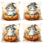4PC Indoor Ornament Pillow Cover Designed For Halloween & Christmas, Style‑74, Suitable For Sofa, Living Room, Bedroom, 45x45cm, Pillow Insert Not Included, Delicate Workmanship Cushion Cover For Party Scene Setup