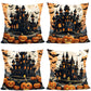 4PC Household Decor Pillow Cover For Christmas & Halloween Occasion, Style‑75, Suitable For Sofa, Living Room, Bedroom, 45x45cm, Pillow Insert Not Included, Lightweight Cushion Cover For Flexible Layout Adjustment