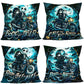 4PC Indoor Festival Pillow Cover For Halloween & Christmas Celebration, Style‑73, Suitable For Sofa, Living Room, Bedroom, 45x45cm, Pillow Insert Not Included, Practical Decor Cushion Cover For Family Gathering Preparation