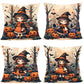 4PC Christmas & Halloween Home Decor 4PC Pillow Cover, Style‑56, Suitable For Sofa, Living Room, Bedroom, 45x45cm, Pillow Insert Not Included, Soft Surface Cushion Cover For Warm Festive Vibe