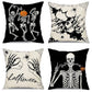 4PC Holiday Decorative Pillow Cover Designed For Halloween & Christmas, Style‑100, Suitable For Sofa, Living Room, Bedroom, 45x45cm, Pillow Insert Not Included, Simple‑styled Cushion Cover For Modern Home Furnishing