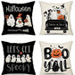 4PC Seasonal Home Ornament Pillow Cover For Halloween & Christmas Occasion, Style‑101, Suitable For Sofa, Living Room, Bedroom, 45x45cm, Pillow Insert Not Included, Versatile Cushion Cover For Different Furnishing Collocation