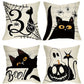 4PC Holiday Themed Pillow Cover Fit For Halloween & Christmas, Style‑105, Suitable For Sofa, Living Room, Bedroom, 45x45cm, Pillow Insert Not Included, Wrinkle‑resistant Cushion Cover For Casual Home Layout