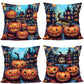 Christmas & Halloween Themed 4PC Pillow Cover, Style‑82, Suitable For Sofa, Living Room, Bedroom, 45x45cm, Pillow Insert Not Included, Delicate Texture Cushion Cover For Leisure Area Embellish