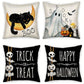 4PC Holiday Home Ornament Pillow Cover Fit For Halloween & Christmas, Style‑108, Suitable For Sofa, Living Room, Bedroom, 45x45cm, Pillow Insert Not Included, Fine Workmanship Cushion Cover For Party Scene Beautify
