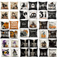 4PC Holiday Home Ornament Pillow Cover Fit For Halloween & Christmas, Style‑108, Suitable For Sofa, Living Room, Bedroom, 45x45cm, Pillow Insert Not Included, Fine Workmanship Cushion Cover For Party Scene Beautify
