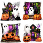 Decorative Pillow Cover 4PC For Christmas & Halloween, Style‑94, Suitable For Sofa, Living Room, Bedroom, 45x45cm, Pillow Insert Not Included, Stitched Neatly Cushion Cover For Household Space Embellishment