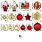 72 Count Rich Assorted Holiday Baubles Packed in House Shaped Gift Box, Patterned Electroplated Spheres and Multi-shaped Hangings in Blue White Pink Blend, Enrich Christmas Visual Effect and Boost Halloween Party Overall Vibe