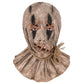 Cross Stitch Eye Scarecrow Full Head Mask, Frayed Burlap Edge Scary Face Cover for Halloween Cosplay Party, Holiday Carnival and Funny Christmas Dress Up, Model 40880