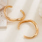 Dual Layer Irregular Wave Bangle 2 Pieces Set, Gold Stackable Metal Open Bracelet, Women Fashion Matching Jewelry as Christmas Halloween Holiday Gift Pack, Code 5091